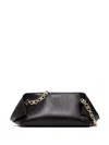 Ferragamo Small Folded Chain-link Flap Shoulder Bag In Black