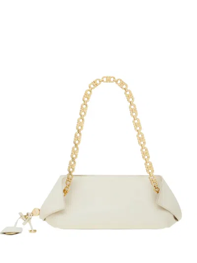 Ferragamo Small Folded Chain-strap Shoulder Bag In Neutral