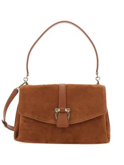 Ferragamo Small Front-flap Tote Bag In Brown