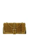 Ferragamo Small Gancini Clasp Snakeskin Cross Body Bag In Yellow