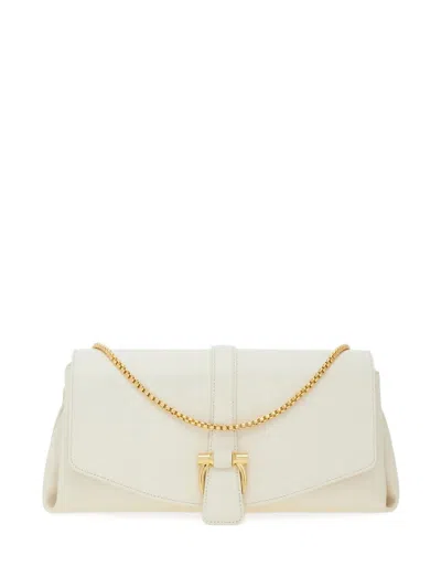 Ferragamo Small Gancini-detail Cross Body Bag In White