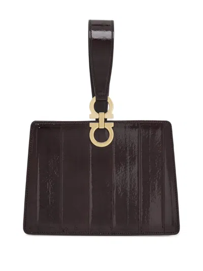 Ferragamo Small Gancini-embellished Tote Bag In Brown