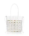 Ferragamo Small Gancini Interlock Tote In Optic White