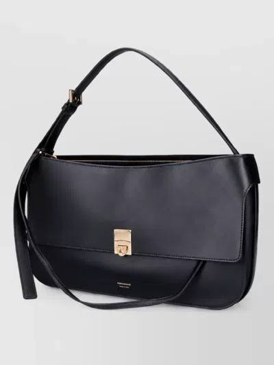 Ferragamo Small Gancini Leather Clutch Bag In Black