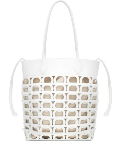 Ferragamo Small Gancini Tote Bag In White