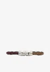 Ferragamo Small Gancini Tri-color Braided Bracelet In Brown