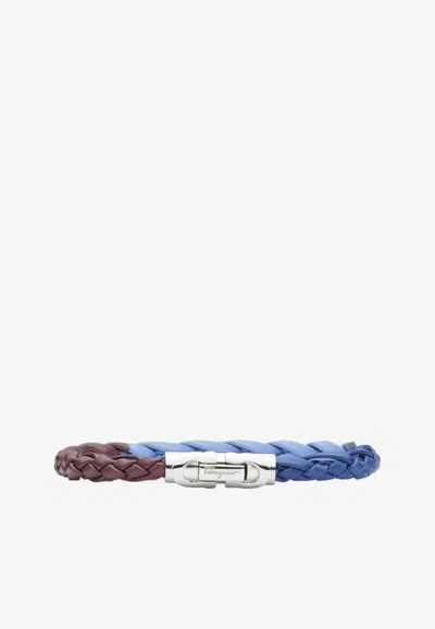 Ferragamo Small Gancini Tri-color Braided Bracelet In Multicolor