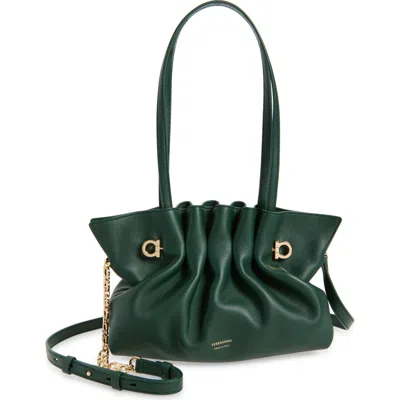Ferragamo Small Gancio Piercing Soft Leather Shoulder Bag