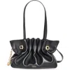 Ferragamo Small Gancio Piercing Soft Leather Shoulder Bag In Nero