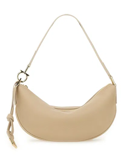 Ferragamo Small Hobo Shoulder Bag In Neutral