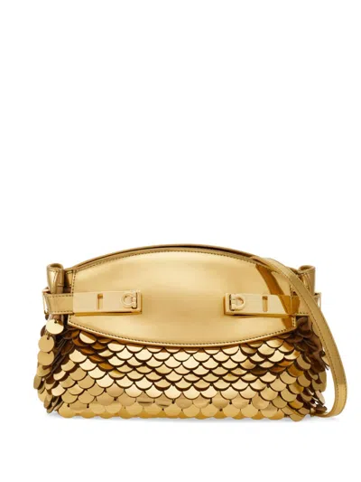 Ferragamo Small Hug Clutch Bag In Gold