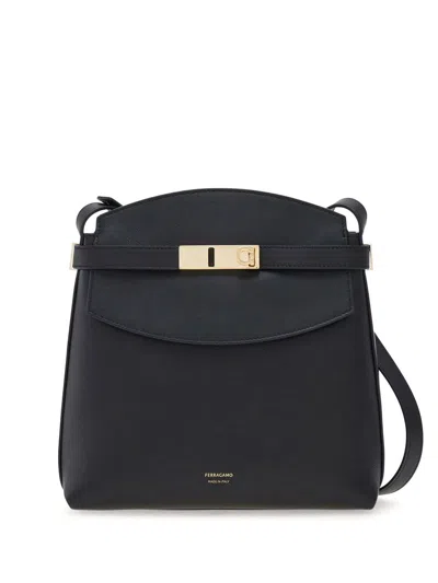 Ferragamo Small Hug Crossbody Bag In Black