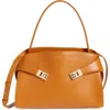 Ferragamo Small Hug Grained Leather Top Handle Bag In Yellow
