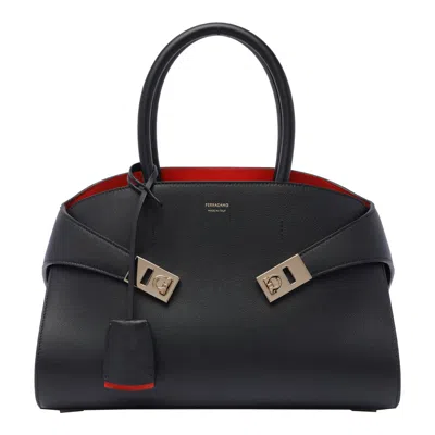Ferragamo Small Hug Handbag In Black