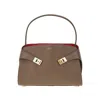Ferragamo Structured Silhouette Shoulder Bag With Top Handle In Grey