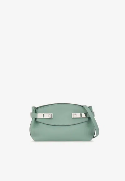 Ferragamo Small Hug Leather Crossbody Bag In Green