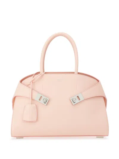 Ferragamo Small Hug Leather Crossbody Bag In Pink