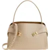 Ferragamo Small Hug Leather Shoulder Bag In Neutral