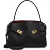 Ferragamo Structured Leather Shoulder Bag In Black
