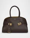 Ferragamo Borsa A Mano Hug Piccola In Pelle Marrone  Donna