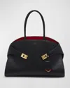 Ferragamo Hug Small Leather Top-handle Bag In Nero