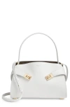 Ferragamo Large Hug Shoulder Bag In Optic White/concrete