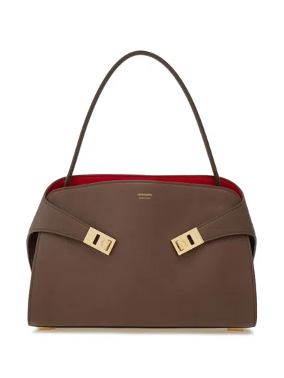 Ferragamo Small Hug Soft Shoulder Bag In Neutrals