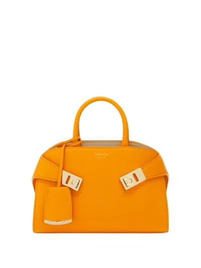 Ferragamo Small Hug Tote Bag In Orange
