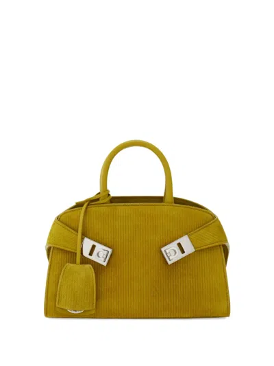 Ferragamo Small Hug Tote Bag In Green