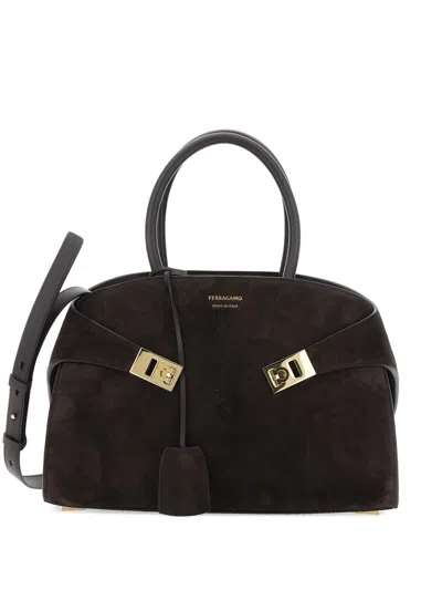 Ferragamo Small Hug Tote Bag In Brown