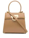 Ferragamo Small Iconic Top Handle Bag In Brown