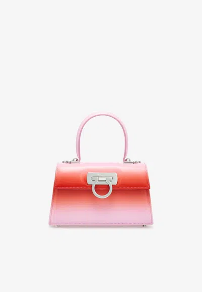 FERRAGAMO SMALL ICONIC TOP HANDLE BAG IN CALF LEATHER