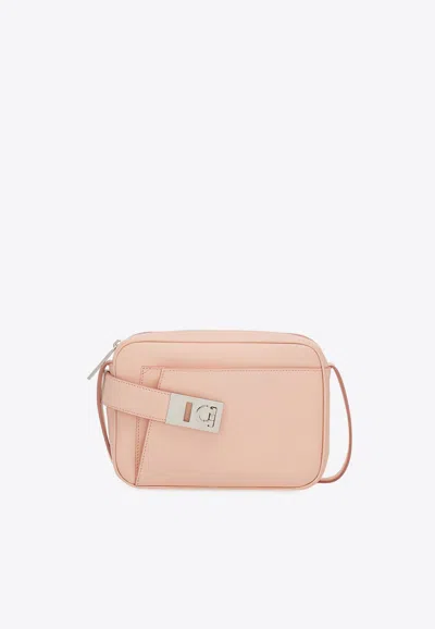 Ferragamo Small Leather Camera Bag In Pink