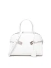Ferragamo Small Hug Leather Tote Bag In White