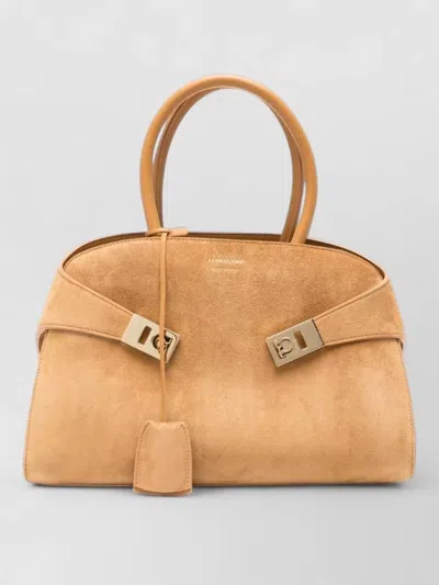 Ferragamo Small Leather Tote Bag Detachable Strap