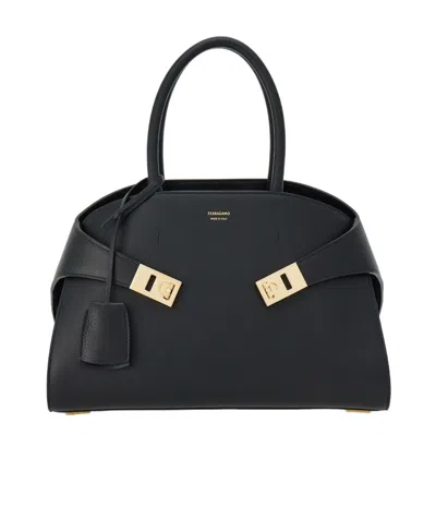 Ferragamo Small Logo Shoulder Bag In Black