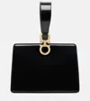 Ferragamo Mini Embellished Patent-leather Clutch In Black