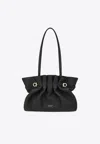 Ferragamo Medium Pleated Nappa Leather Shoulder Bag In Multi