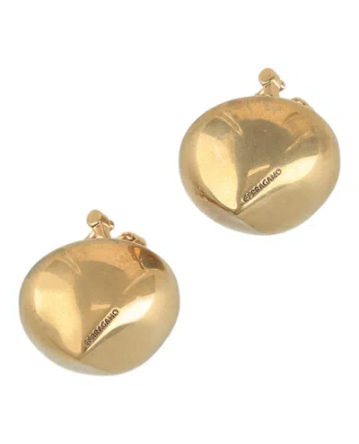 Ferragamo Small Sculptural Clip On Earrings In Gold