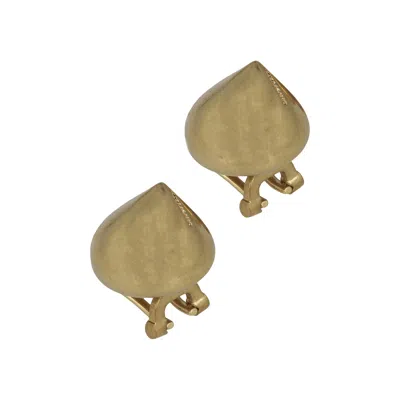 Pre-owned Ferragamo Small Sculptural Clip On Earrings 'gold' | Women's Size Onesize