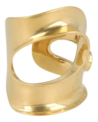 Ferragamo Small Sculptural Cutout Bracelet In Gold