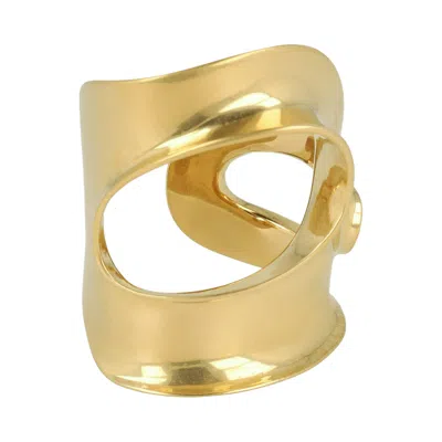 Pre-owned Ferragamo Small Sculptural Cutout Cuff 'gold' | Women's Size Onesize