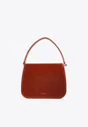 Ferragamo Small Semi-rigid Leather Shoulder Bag In Red