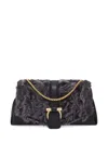 Ferragamo Small Shearling-front Clutch Bag In Orange