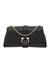 Ferragamo Black Crossbody Bag With Gancini Buckle Detail In Leather Woman In Black