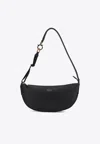 Ferragamo Hobo Bag S Hammered Leather Shoulder Bag In Black