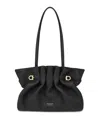 Ferragamo Black Crossbody Bag With Embossed Logo Lettering On The Front And Gancini In Leather Woman In Black