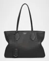 Ferragamo Folded Edge Grained Texture Shoulder Bag In Nero