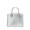 Ferragamo Small The Studio Tote Bag In Silver Tone