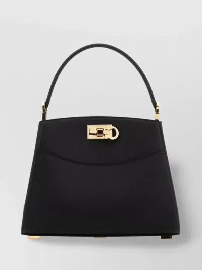 Ferragamo Small Studio Box Handbag In Black